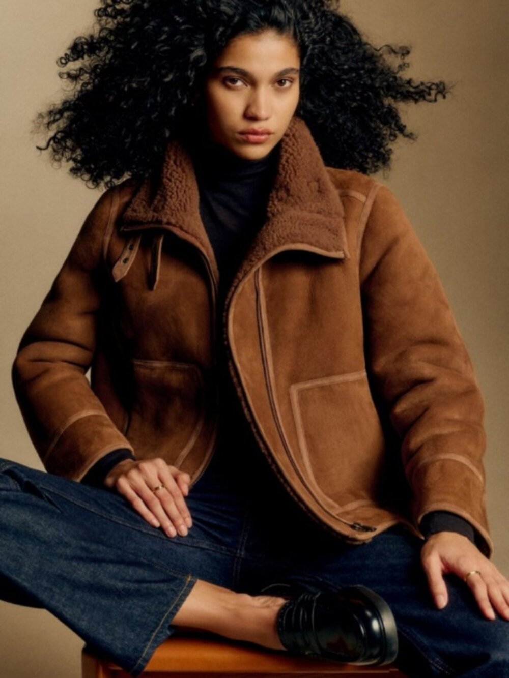 Sezane Calixte 100% Lambs Wool Coat Jacket Size 36